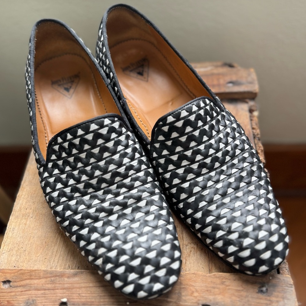 John Fluevog Tobias Black and White Loafers - Picture 5 of 5